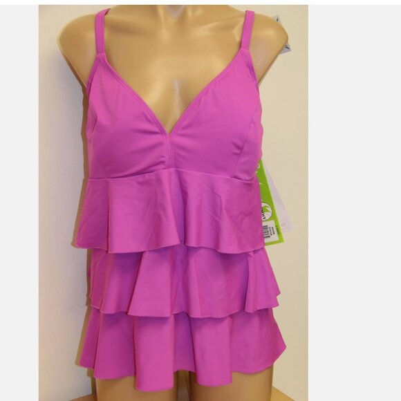 New Fit 4u Swimsuit Bikini Tankini 2 pc set Sz 16W Sherbet - Picture 2 of 4